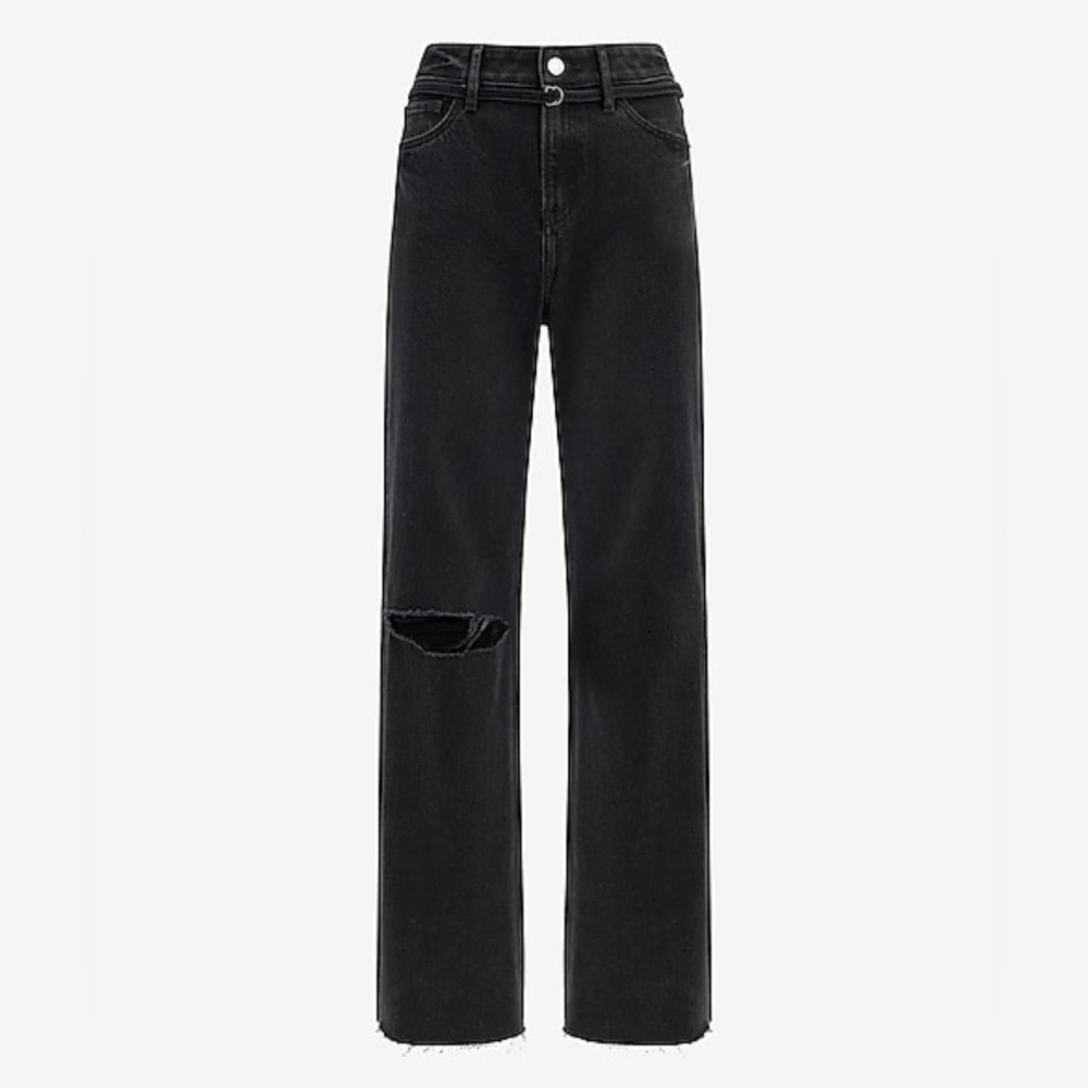 New (no tags) Express black high waisted jeans 4